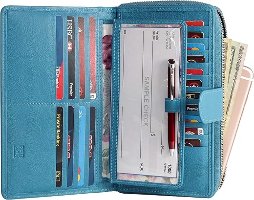 Mou Meraki Big Fat Rfid Blocking Leather Organizer Checkbook Wallets For Women - Clutch