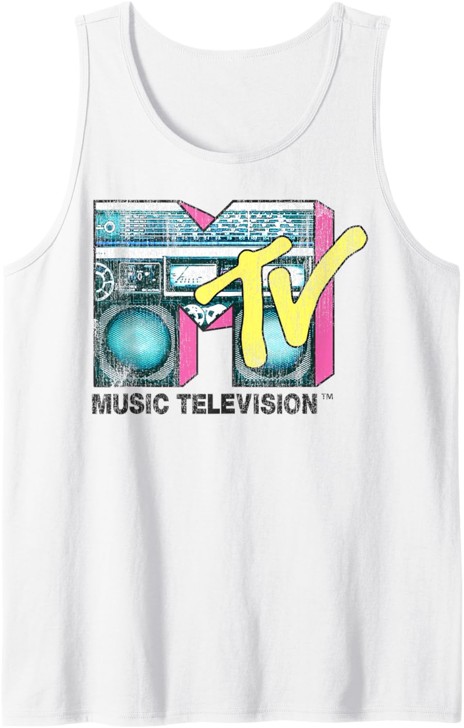 Mtv Logo Distressed Boombox Tank Top