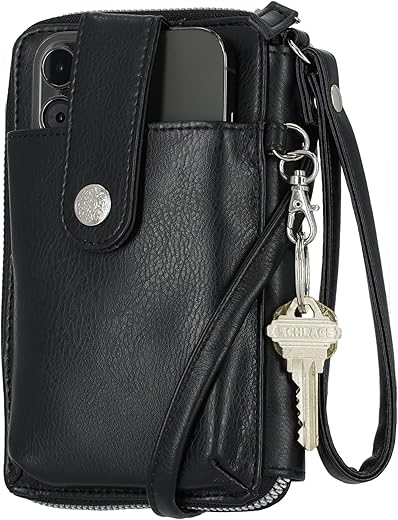 Mundi Jacqui Rfid Blocking Crossbody Wallet Bag For Women, Compact Travel-Size Cell Phone Holder Purse - Vegan Leather