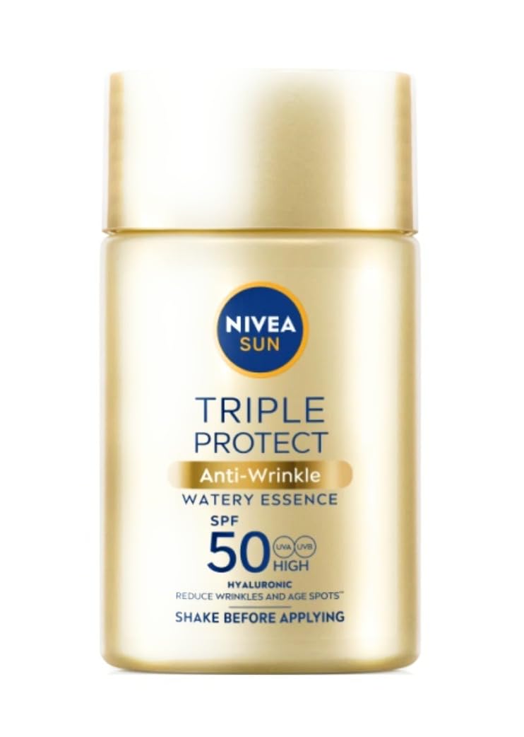 Nivea Sun Triple Protect Anti-Wrinkle Watery Essence Spf50 Pa+++ Watery Sunscreen For Face, Pollution Protection, 2 Weeks Usage For Wrinkle &Amp; Dark Spot Reduction, 40 Ml