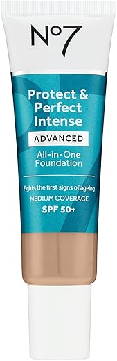 No7 Protect &Amp; Perfect Advanced All In One Foundation - Cool Ivory - Age Defying Foundation Makeup With Spf 50 For Women - Makeup Base Cream Helps To Reduces Redness &Amp; Blurs Visible Pores (30Ml)