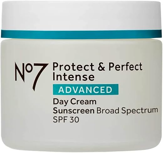 No7 Protect &Amp; Perfect Intense Advanced Day Cream Spf 30 - Anti-Aging Facial Moisturizer With Anti-Wrinkle Technology - Hydrating Hyaluronic Acid Cream For Radiant Youthful Skin (50Ml)