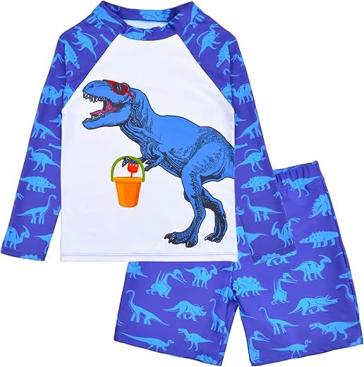 Pashop Boys Swimsuit Rash Guard Boys' Swimwear Dinosaur Swimming Suits Bathing Suit For Toddler Boys Swim Trunk