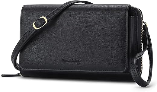 Peacocktion Women Wallet Purse Credit Card Holder With Rfid, Large Capacity Crossbody Wristlet Clutch 2 Straps