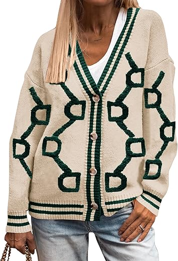 Prettygarden Womens Fall Chunky Knit Cardigan Open Front Button Up Winter Coat