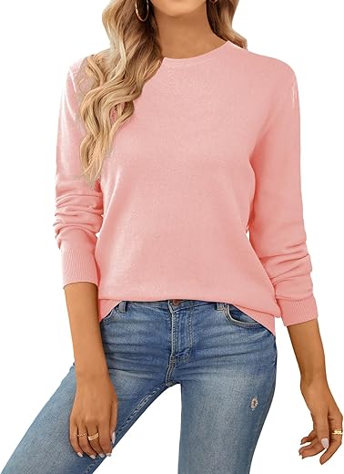 Qualfort Women'S Sweater 100% Cotton Soft Knit Pullover Sweaters