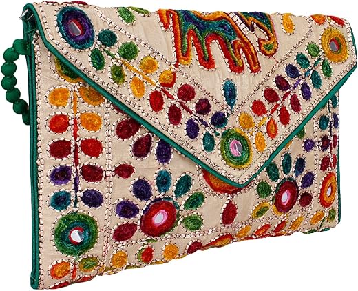 Rajasthani Jaipuri Art Sling Bag Foldover Clutch Purse Quality Checked