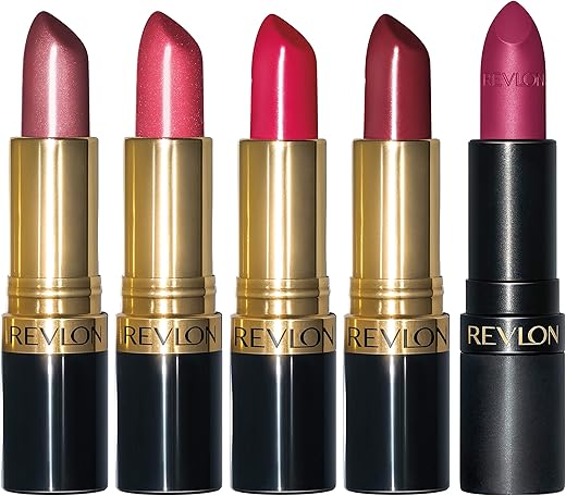 Revlon Lipstick Set, Super Lustrous 5 Piece Gift Set, Multi-Finish, Cream Pearl &Amp; Matte, Pack Of 5