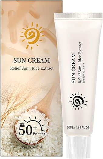 Rice Sun Sunscreen &Amp; Probiotics Sunscreen Spf50,+Pa+++, Sun Rice Sunscreen Spf 50+ For Face &Amp; Body, Water Resistant &Amp; Non-Greasy, Uva/Uvb Protection, No White Cast, For All Skin Types