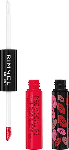 Rimmel London Provocalips 16Hr Kiss-Proof Lip Color - Two-Step Liquid Lipstick To Lock In Color And Shine - 500 Kiss Me You Fool, .14 Fl.oz.