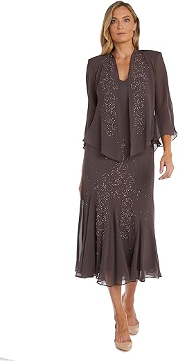 R&Amp;M Richards Women'S 2 Pc Beaded Elegant Jacket Dress