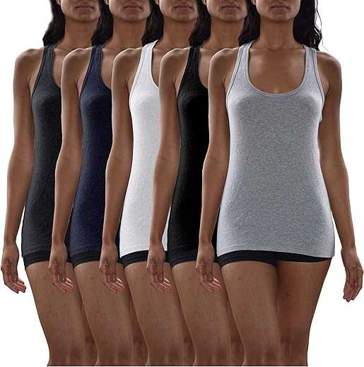 Sexy Basics Women'S Cotton Stretch Tank Tops | Multi Packs &Amp; Colors Sport Tanks