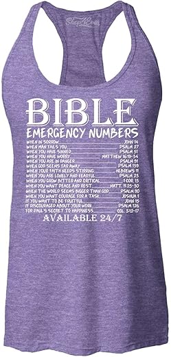 Shop4Ever® Bible Emergency Numbers Verses Available 24/7 Women'S Racerback Tank Top Slim Fit