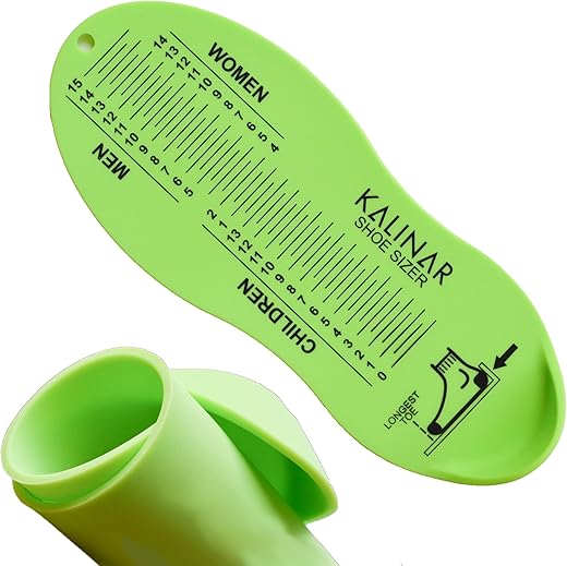 Silicone Shoe Sizer/Ruler For Kids And Adults - Compact And Portable Foot Measurement Device With Standard Us Sizes For Measuring Babies, Toddlers, Children, Teens, Mens And Womens Feet