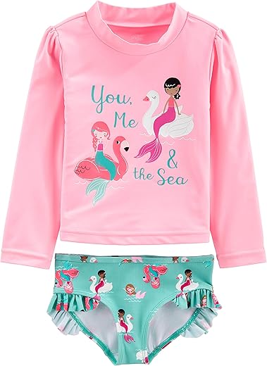 Simple Joys By Carter'S Girls' 2-Piece Assorted Rashguard Sets