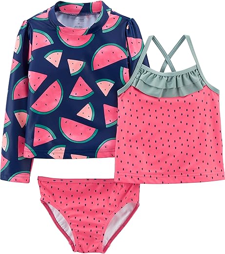 Simple Joys By Carter'S Girls' 3-Piece Assorted Rashguard Sets