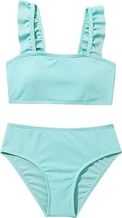 Soly Hux Bikini Sets For Girls Ruffle Trim Bikini Bathing Suits 2 Piece Swimsuit