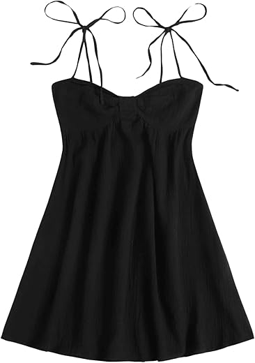 Soly Hux Women'S Tie Shoulder Cami Dress Spaghetti Strap Mini Summer Dresses