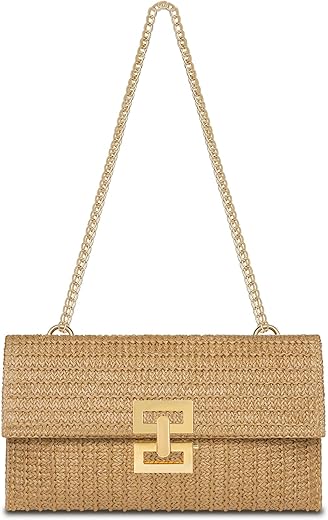 Straw Clutch Purse For Women Designer Evening Handbag Summer Beach Shoulder Crossbody Bag