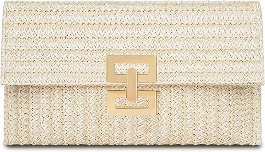 Straw Clutch Purse For Women Designer Evening Handbag Summer Beach Shoulder Crossbody Bag