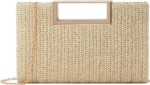 Straw Clutch Top Handbags Raffia Bag Purse Woven Tote Crossbag For Women Beach Summer Travel 2024