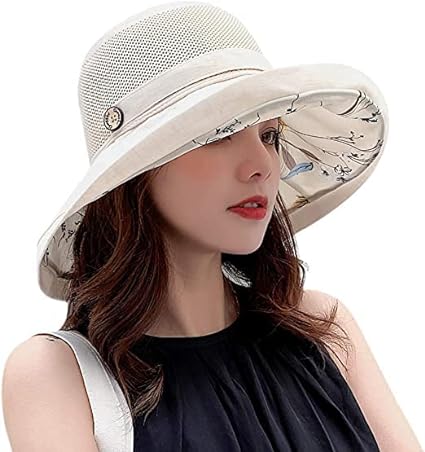 Summer Mesh Sun Hats For Women Uv Protection Wide Brim Packable Beach Bucket Hat