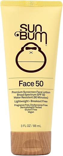 Sun Bum Original Spf 50 Sunscreen Face Lotion | Vegan And Hawaii 104 Reef Act Compliant (Octinoxate &Amp; Oxybenzone Free) Broad Spectrum Fragrance-Free Moisturizing Uva/Uvb, With Vitamin E|3Oz