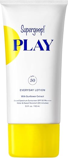 Supergoop! Play Everyday Lotion Spf 50-5.5 Fl Oz - Broad Spectrum Body &Amp; Face Sunscreen For Sensitive Skin - Great For Active Days - Fast Absorbing, Water &Amp; Sweat Resistant