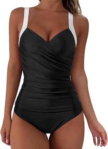 SUUKSESS Women Sexy Twist Push Up Tankini Swimsuit Tummy Control Bathing Suits