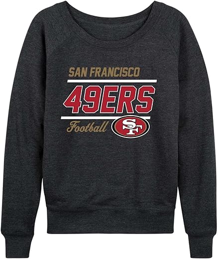 Team Fan Apparel Nfl Womens Crew Neck Light Weight, Gameday Apparel, Slouchy Fit Raglan Crewneck Pullover For Women