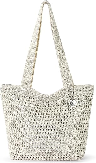 The Sak Casual Classics Tote Bag - Hand Crochet Woman'S Purse For Everyday, Travel, Beach Bag - Handbag With Shoulder Straps