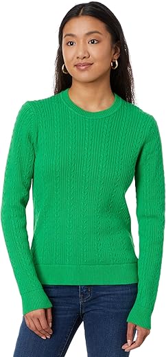 Tommy Hilfiger Women'S Everyday Crewneck Cable Sweater