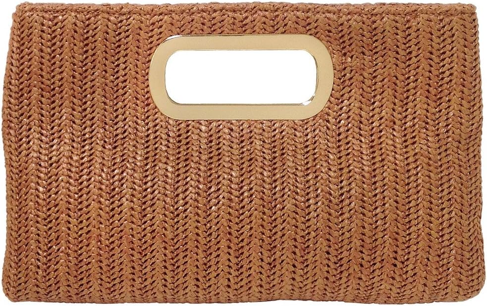 Top Handle Straw Clutch