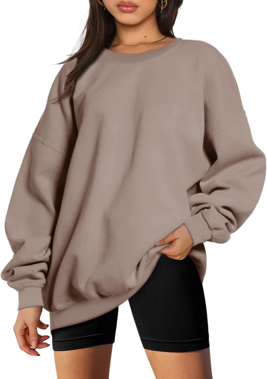 Trendy Queen Oversized Sweatshirts For Women Hoodies Crewneck Fall Winter Outfits Pullover Sweaters Clothes Fashion 2024