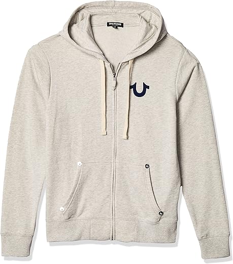 True Religion Men'S Buddha Logo Zip Hoodie Sweatshirt