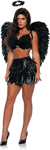 Underwraps Feather Mini Skirt White Set - Angel Adult Halloween Costume