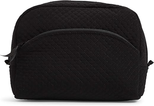 Vera Bradley Women'S Microfiber Large Cosmetic Makeup Organizer Bag, Black, One Size