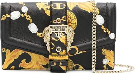 Versace Jeans Couture Black Gold Clutch Bag, Black, Unique