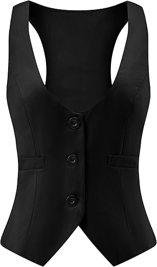 V Vocni Suit Vest For Women Waistcoat Vest Vintage Steampunk Dressy Casual Racerback Vest Jacket