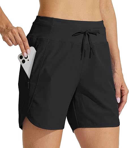 Willit Women'S 5&Quot; Athletic Running Shorts Quick Dry Workout Hiking Shorts High Waisted Active Shorts Zipper Pocket