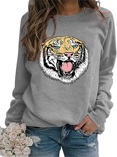 Women Casual Fall Oversized Sweatshirts For Women Long Sleeve Tops Crewneack Cute Graphic Loose Fit Pullover