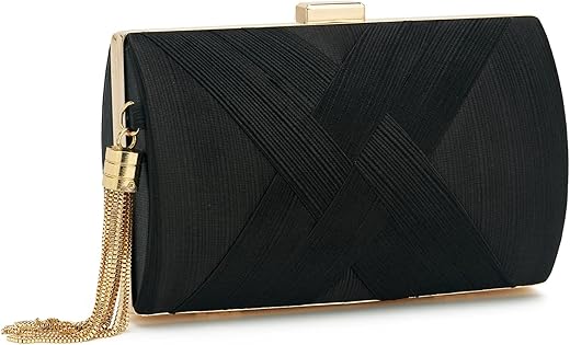 Women Clutch Bag Evening Bag Fringed Evening Handbag,Lady Party Wedding Clutch Purse Chain Shoulder Cross Body Bag