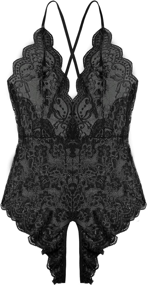 Women One Piece Lingerie Sexy Teddy Lingerie V Neck Sexy Bodysuit Lace Nightie