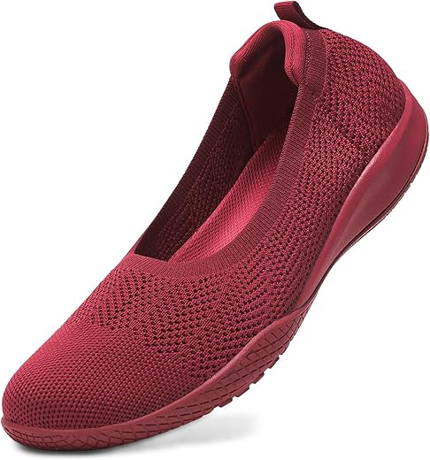 Women'S Flats Slip On Go Walk Shoes For Women Comfortable Walking Sneakers Knit Low Wedge Dressy Ballet Shoes Zapatos Para Mujer