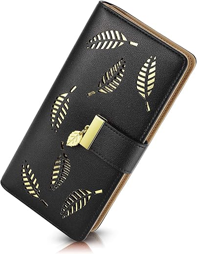 Women'S Long Leather Card Holder Purse Zipper Buckle Elegant Clutch Wallet 1