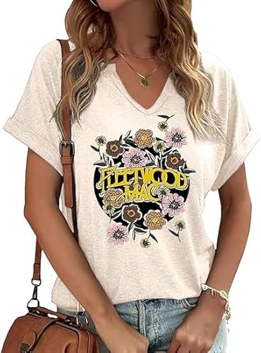 Women'S T-Shirts V-Neck Dandelion Print Short Sleeve Casual Tee Tops Cute Graphic Shirts Solid Color Blouse