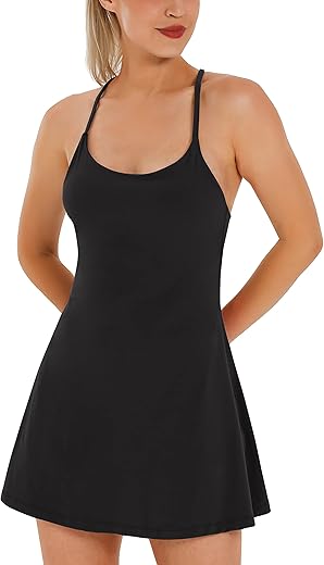 Womens Tennis Dress, Workout Dress With Built-In Bra &Amp; Shorts Pockets Summer Dress For Golf Athletic Dresses For Women