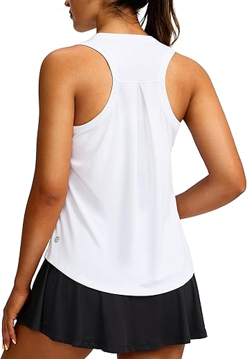 Women'S Workout Tops Racerback Athletic Tank Tops Sleeveless Loose Fit Yoga Running Gym Shirts For Women