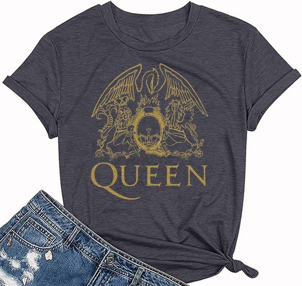 Women Vintage Rock Band T Shirt Fashion Music Graphic Tees Short Sleeve Casual Tops