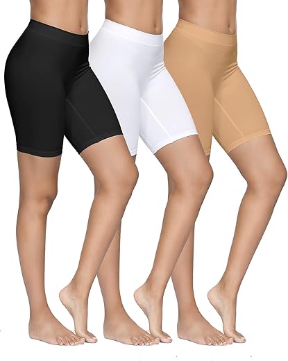 Yadifen 3 Pack Women Seamless Slip Shorts Stretch High Waist Yoga Bike Short Boyshort Panties For Under Dress